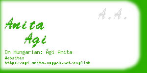 anita agi business card