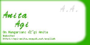 anita agi business card